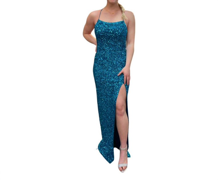 Chandalier Squareneck Maxi Dress Bleu US 8 2