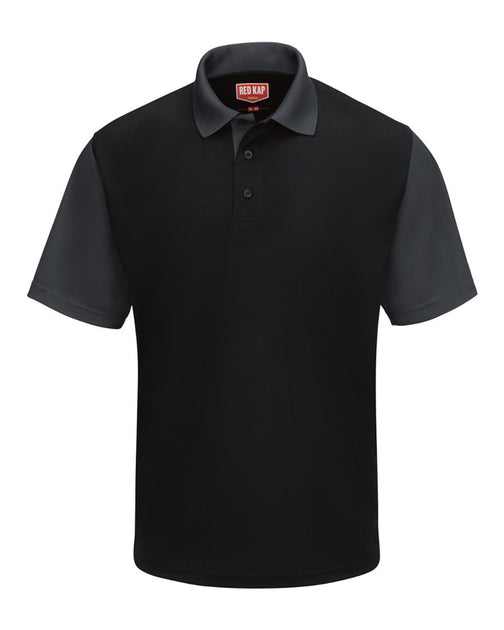 Red Kap Short Sleeve Performance Knit Color-Block Polo Blue Small 2