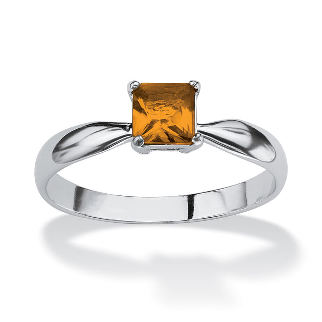 Palm Birthstone .925 Silver Solitaire Ring Green US 7 2