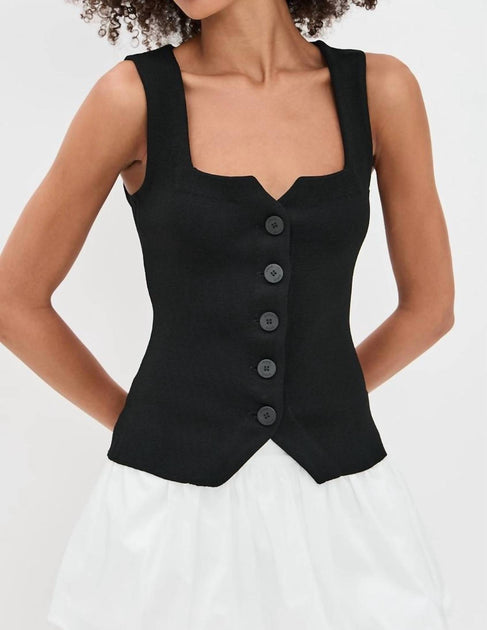 STAUD Marisa Button Front Vest Schwarz Medium 2