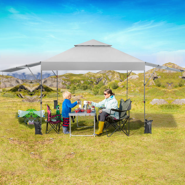 Hivvago 10 x 17.6 ft Outdoor Pop-up Canopy Tent White 5