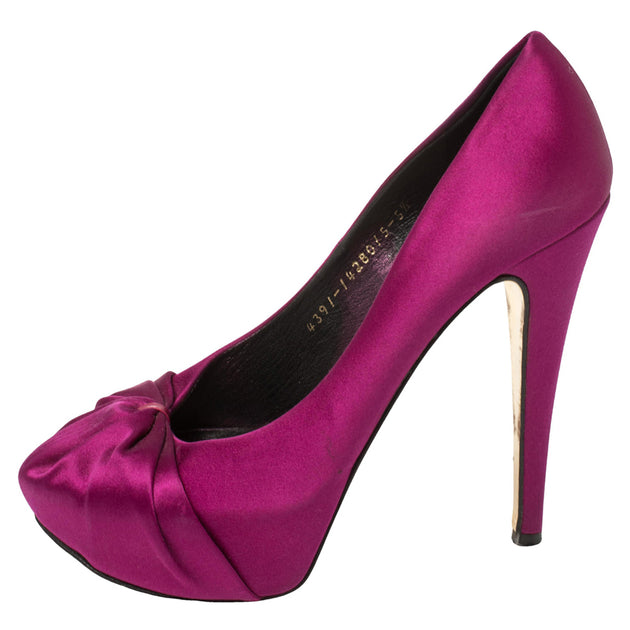 Gina Satin Clair Platform Pumps Purple EU 38.5 3