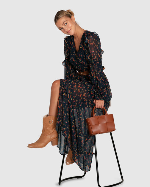 Belle & Bloom Come As You Are Floral Maxi Dress Black Medium 3
