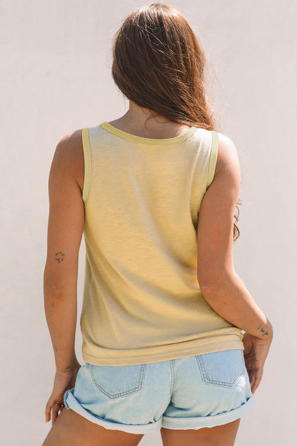 TRUEDAMES Scoop Neck Tank Top Tan Large 6