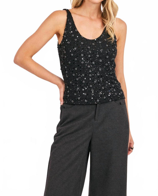 Sadie & Sage Fifth Avenue Tank Top Black Small 2