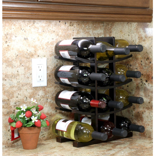 Hivvago 12-Bottle Wine Rack Dark Espresso 4