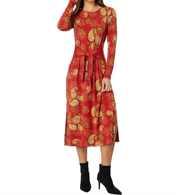 Johnny Was - Paisley Lace Long Sleeve Tie-Front Dress