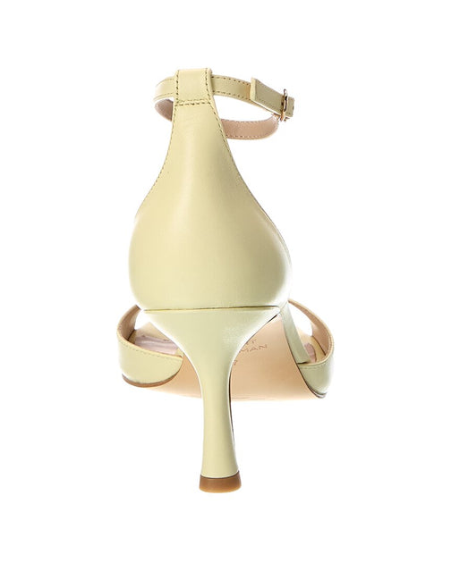 Stuart Weitzman Isla 75 Leather Sandal Yellow US 6.5 4