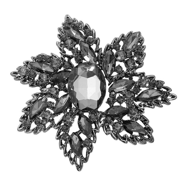 FASHNZFAB Floral Stone Pin Brooch Pink 4