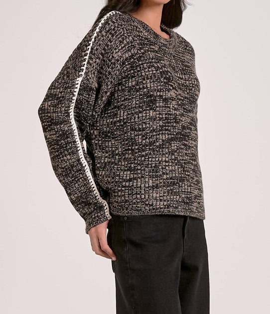 ELAN Crewneck Blanket Sweater Grey Medium 3