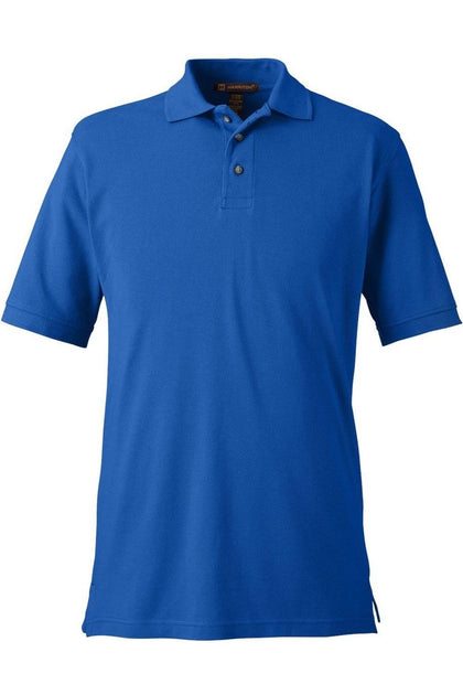 Harriton Pique Polo Blue Medium 2