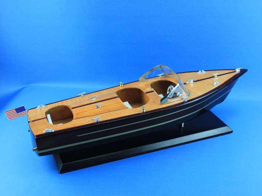 Chris Craft Triple Cockpit Modell Schnellboot Mahagoni 50 cm 3