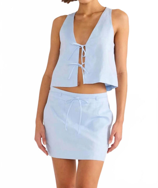MINKPINK Pandora Tie Mini Skirt White Medium 2
