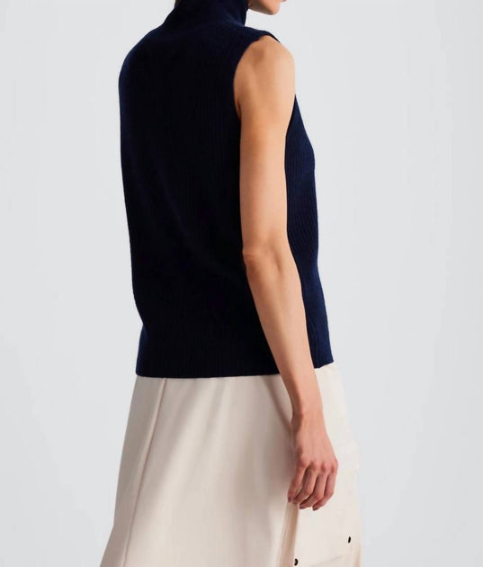 IN/ONE Nola Sleeveless Turtleneck Blue Small 3