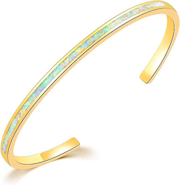 Stephen Oliver Opal Cuff Bangle Bracelet Gold 3