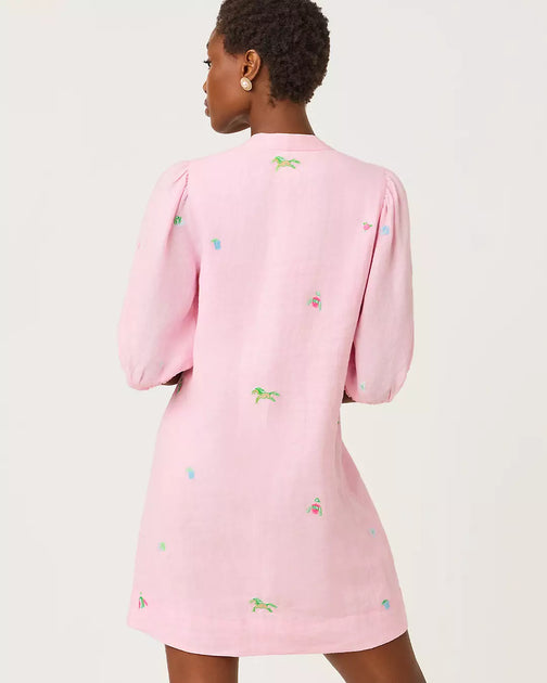 Lilly Pulitzer Mialeigh Linen Dress Multi US 8 5