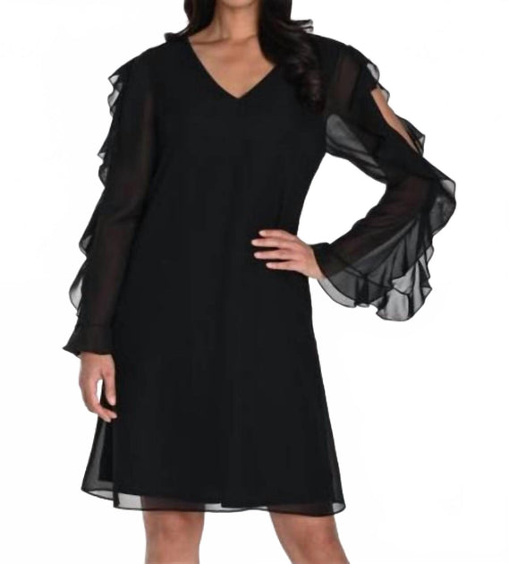 Frank Lyman Woven Dress Black Large 2