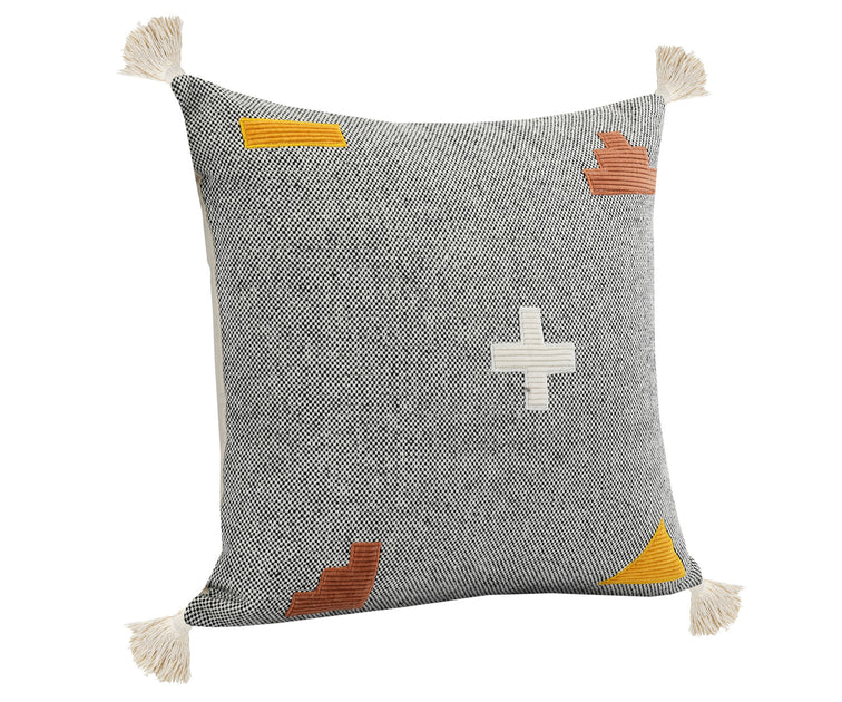 Hivvago Geometric Pillow Black/Off-White/Yellow/Orange 50x50x10cm 2