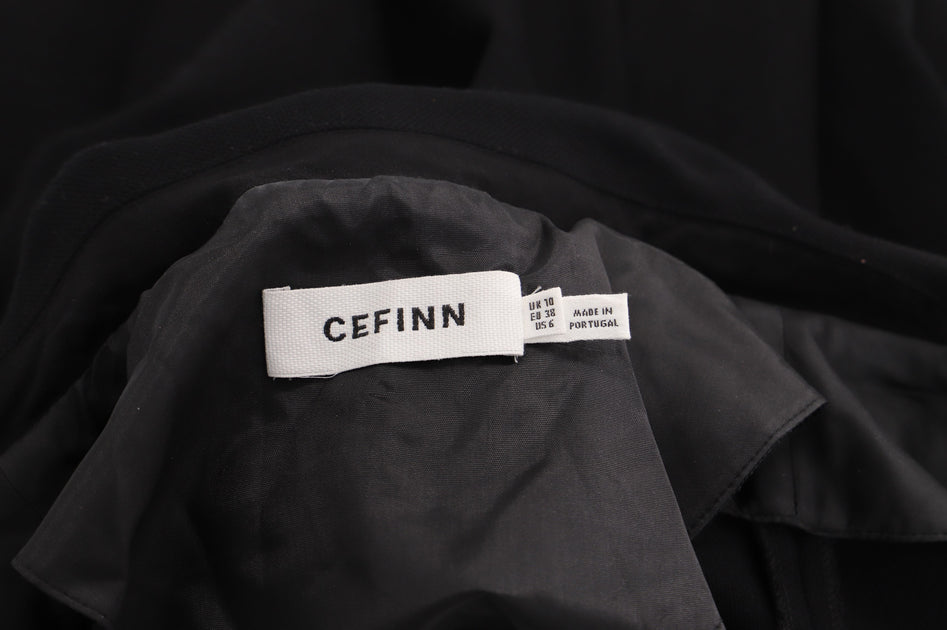 Cefinn Zip Front A-Line Dress Black US 6 4