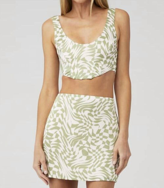 for Love & Lemons Nomi Crop Top Green Small 2