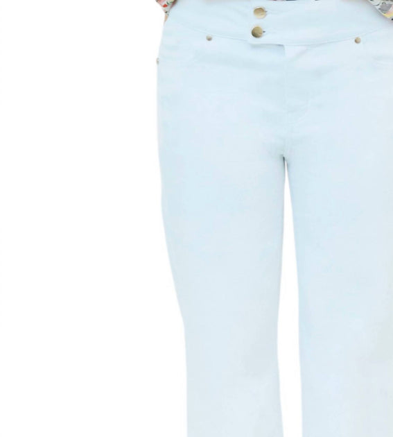1822 Denim Double Button Straight Jeans White 27 3