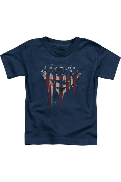 Gildan Superman Bleeding Shield T-Shirt Blue 4 Years 2