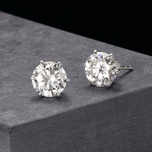 Ross-Simons Moissanite Stud Earrings Silver 8