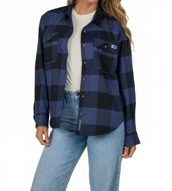 Salty Crew Fathom Flannel Shirt Blue Small 2