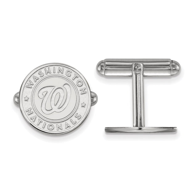 Diamond2Deal Major League Baseball Washington Nationals Cuff Links Silver 2