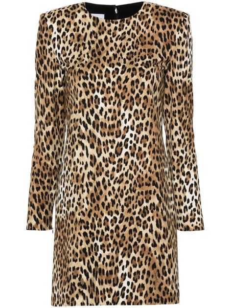 Moschino Leopard Print Cady Mini Dress Brown EU 40 2