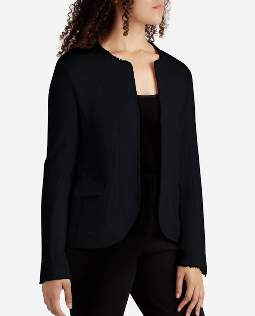 Danskin Frayed Edge Open Jacket Noir XLarge 2