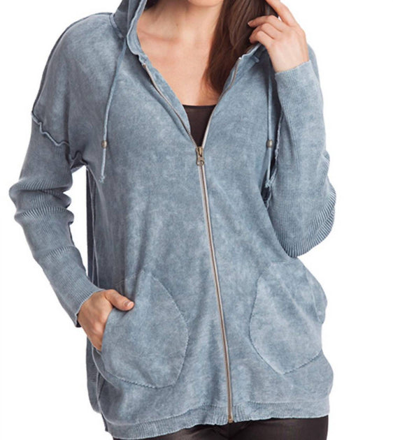 ANGEL Stonewash Hoodie Grey Medium Female 2