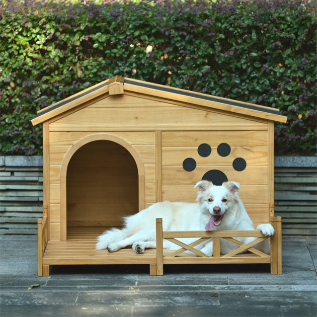 Maison Boucle Wooden Dog House White Medium 3
