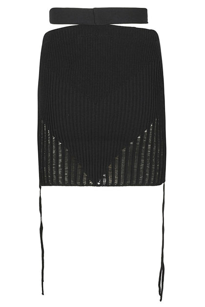 Andreâdamo Ribbed Knit Mini Skirt Black XSmall 2