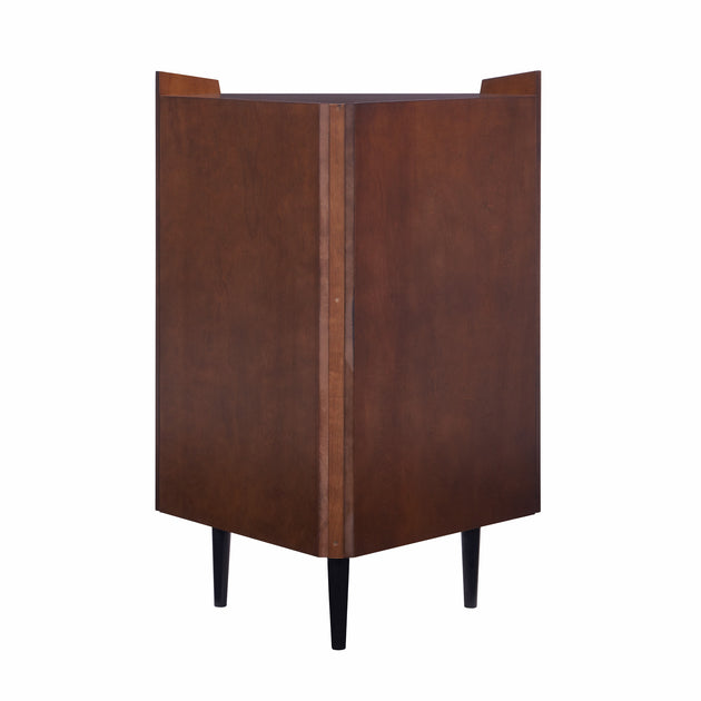 Hivvago Cosmo Corner Bar Cabinet Brown Black 4