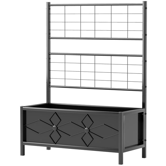 Hivvago Hochbeet aus Metall mit Rankgitter 3