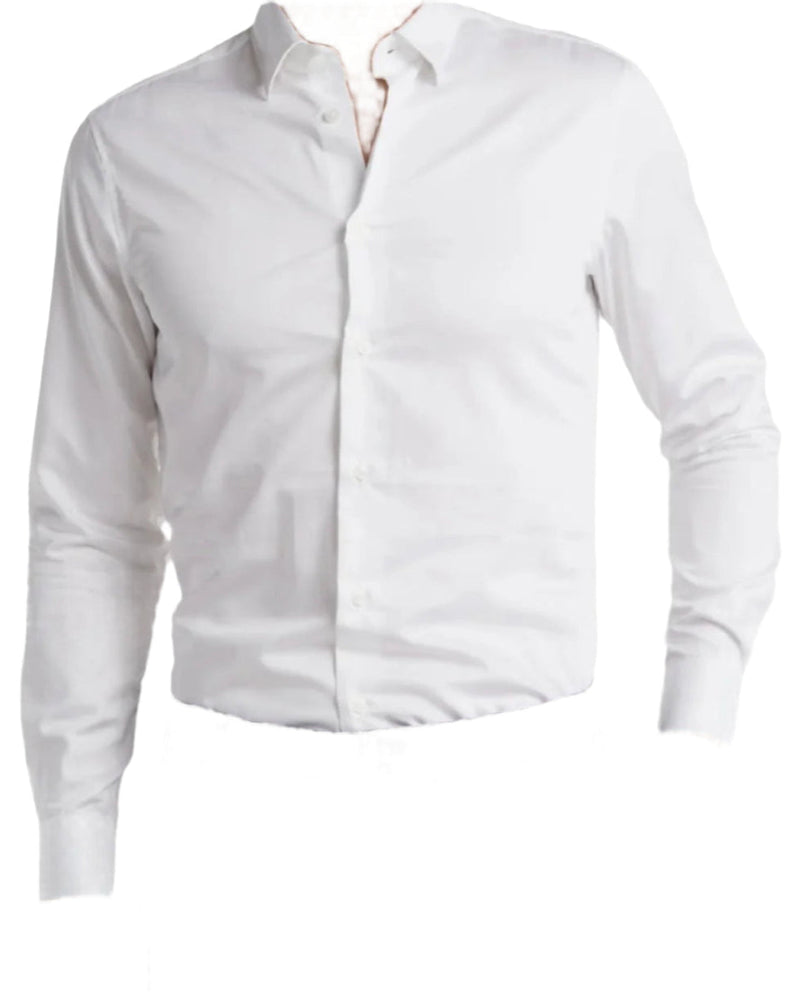 Cavalli Class By Roberto Cavalli Slim Fit Textured White Dress Shirt