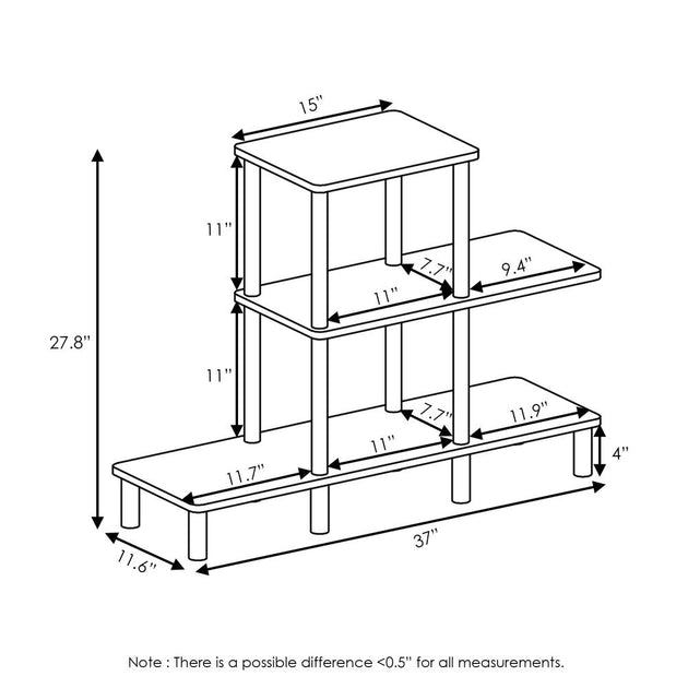 Furinno Turn-N-Tube Display Rack Espresso/Black 3