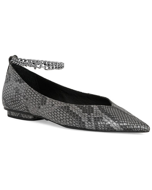 Rebecca Minkoff Chain Ankle Leather Ballet Flat Black US 7.5 2