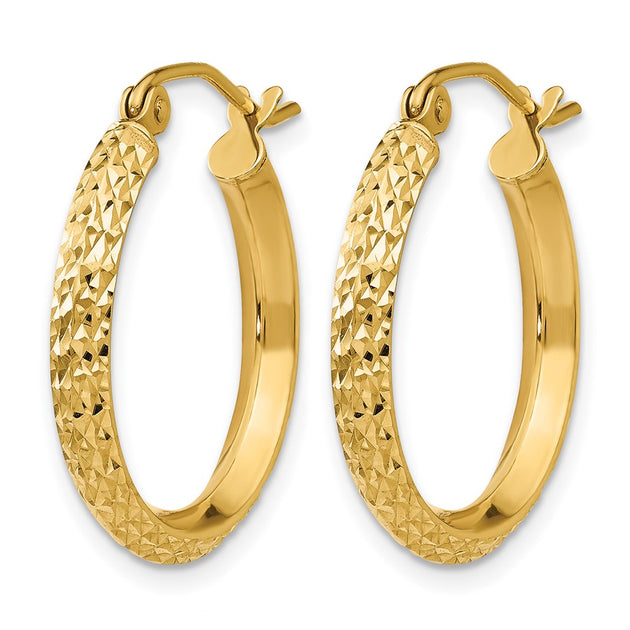 Diamond2Deal Hoop Earrings Gold 2.5x20mm 3