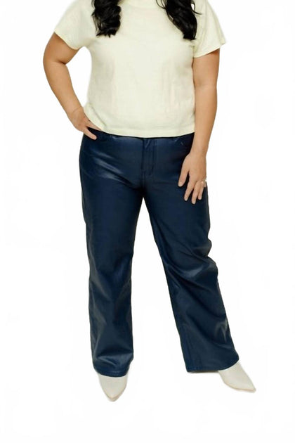 Q2 Ainsley Kunstlederhose Blau Medium 2