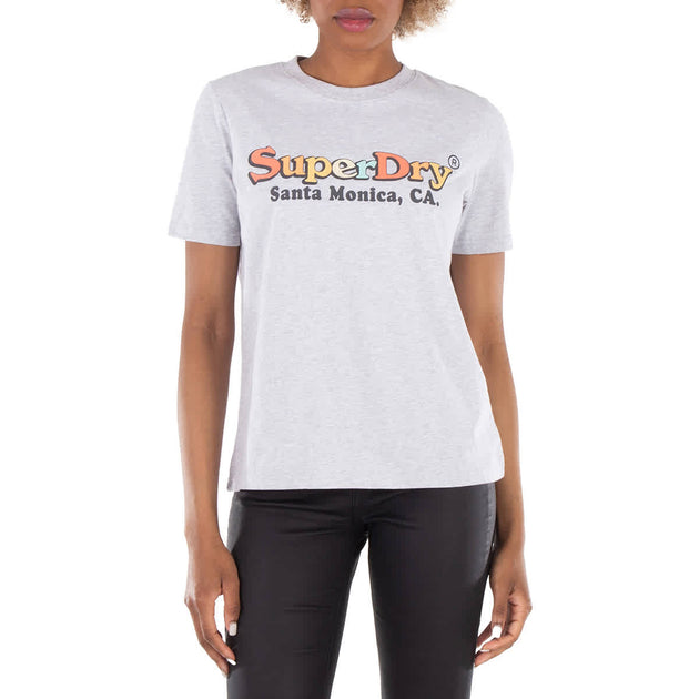 Superdry Rainbow Logo T-Shirt Grey Marl US 6 2