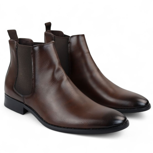 Infinity Men's Brown Chelsea Slip-On Office Ankle Boots EU 46 4