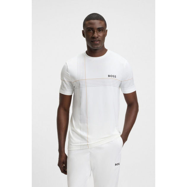 Boss Active Stretch-Jersey Slim-Fit T-Shirt Weiß Large 4