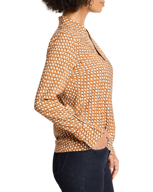 Nic + Zoe Shadow Dot Top Brown Medium 4