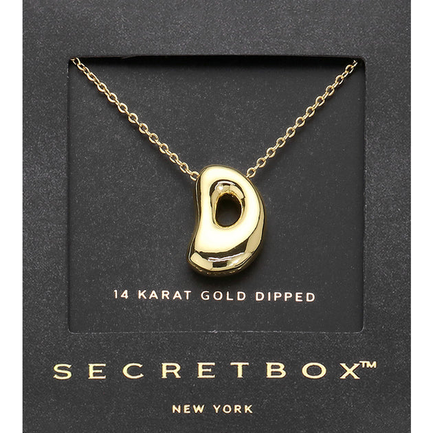 FASHNZFAB Secret Box Initial D Pendant Necklace Silver 3