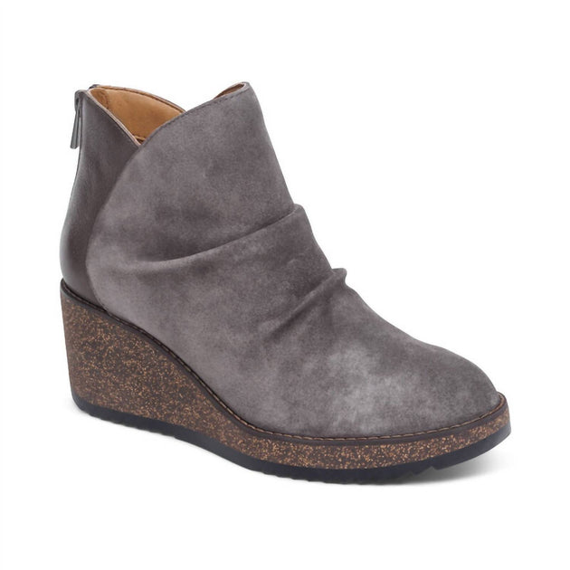 Aetrex Kara Ankle Wedge Boot Grey US 7 2