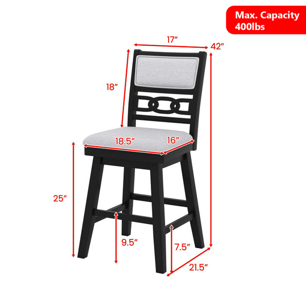 Hivvago Counter Stool Gray/Black Set of 2 4