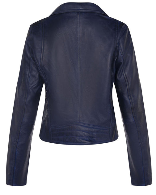 Infinity Loughton Womens Classic Leather Brando Biker Jacket Red Large 4