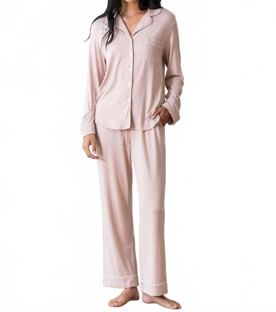 Cozy Earth Long Sleep Pj Set Gold Small 2